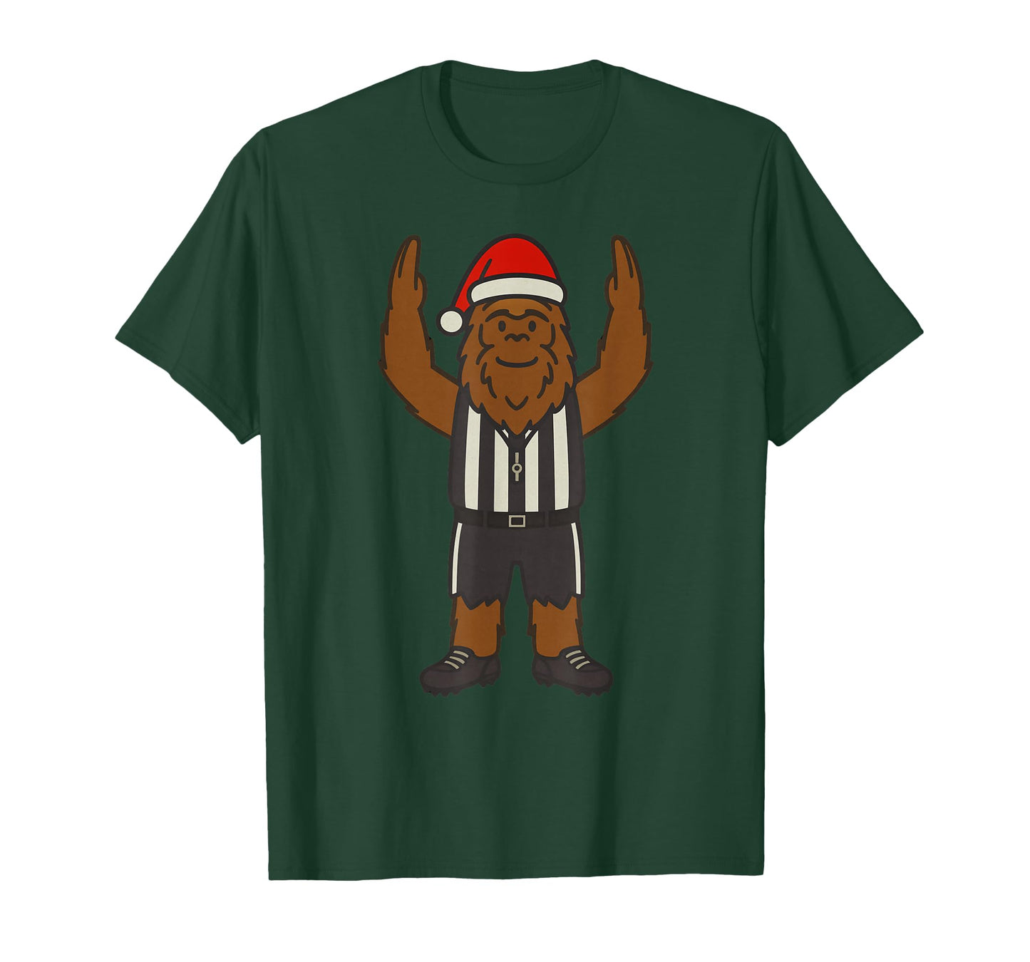 Sasquatch Referee Christmas Football Funny Xmas Holiday T-Shirt