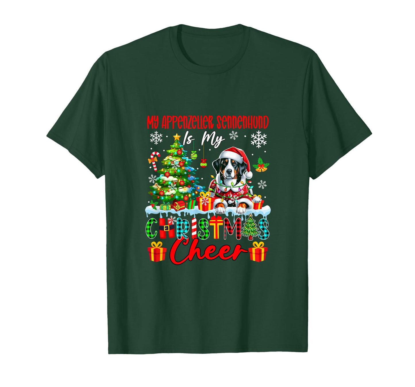 My Appenzeller Sennenhund is My Xmas Cheer Funny Santa Owner T-Shirt