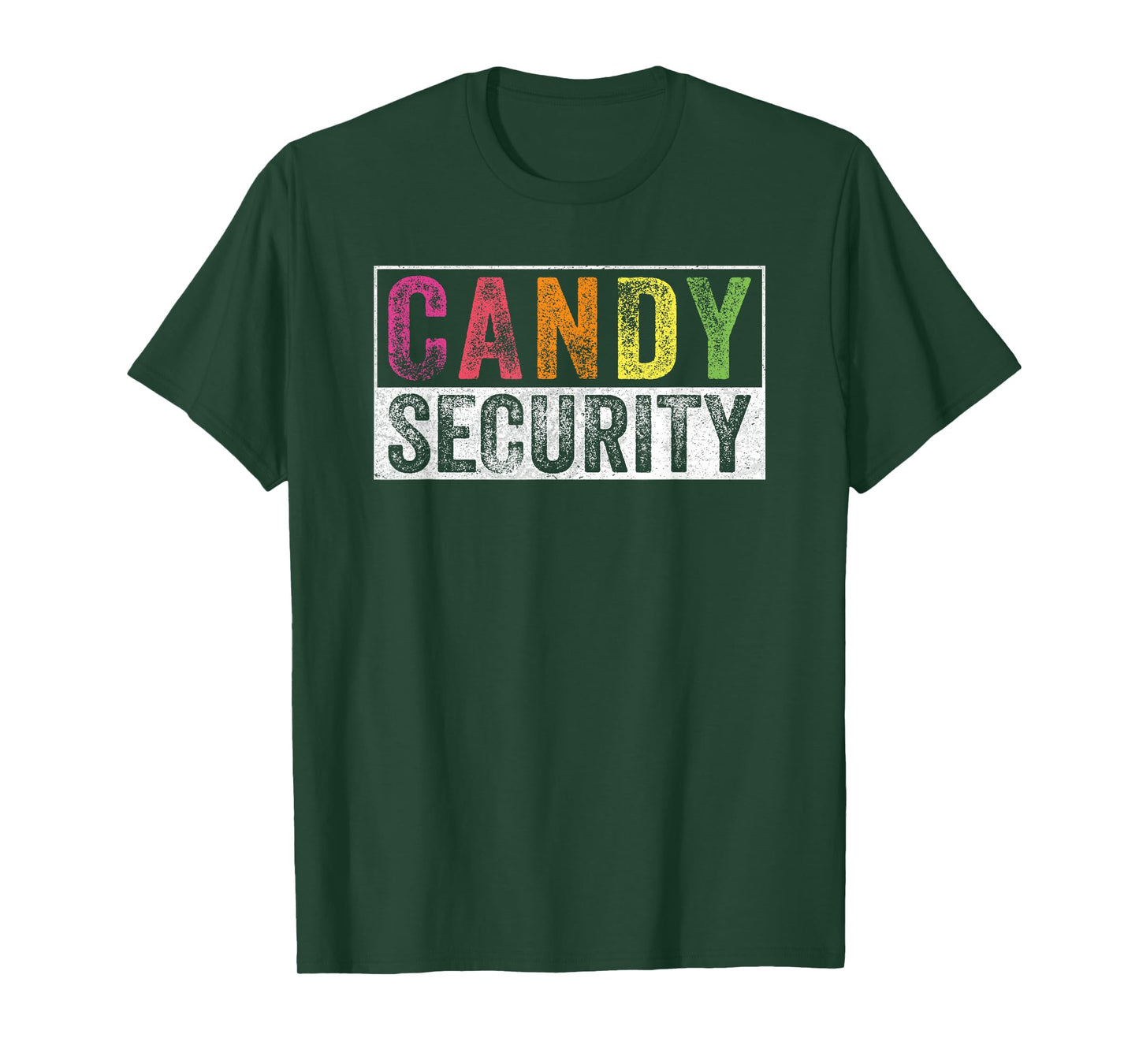 Retro Vintage Candy Security Ghost For Halloween Unisex-Adults, Kids Black Short Sleeve T-Shirt