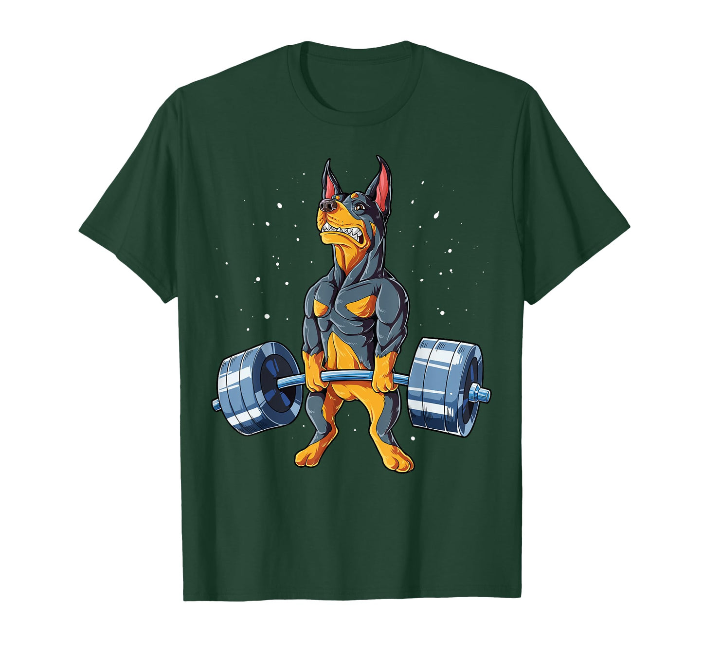 Doberman Weightlifting Funny Deadlift Men Fitness Gym Gifts T-Shirt