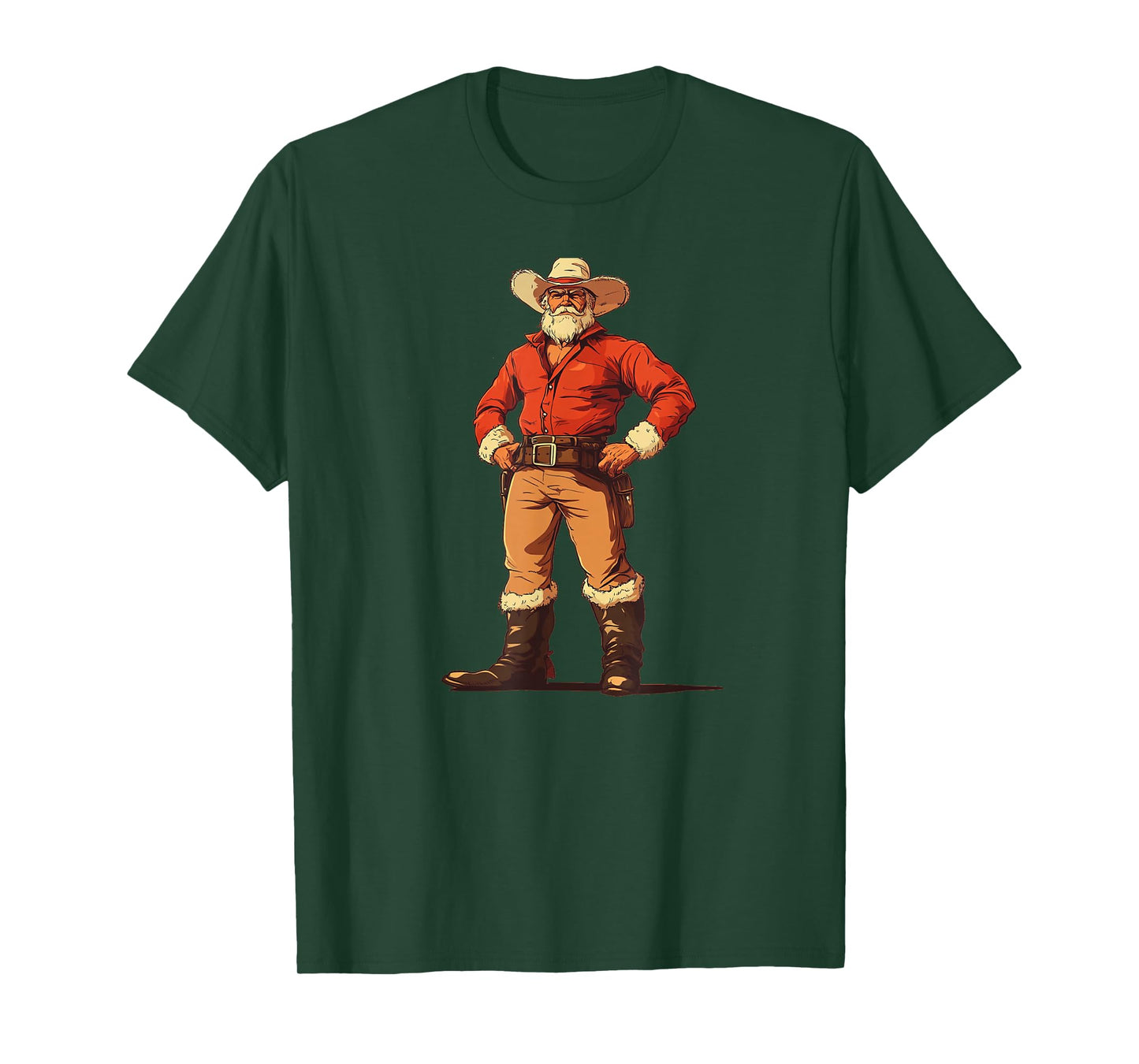 Cowboy Up for Christmas with a Santa Claus Twist T-Shirt