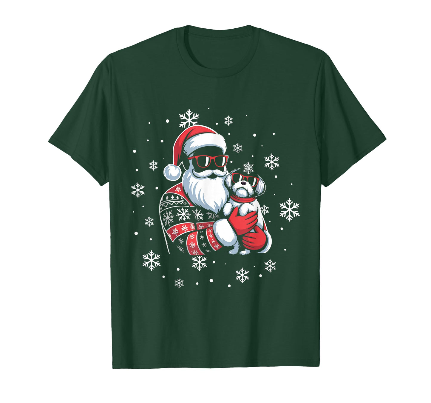 Schnauzer Dog Santa Happy Christmas Funny Ugly Christmas T-Shirt