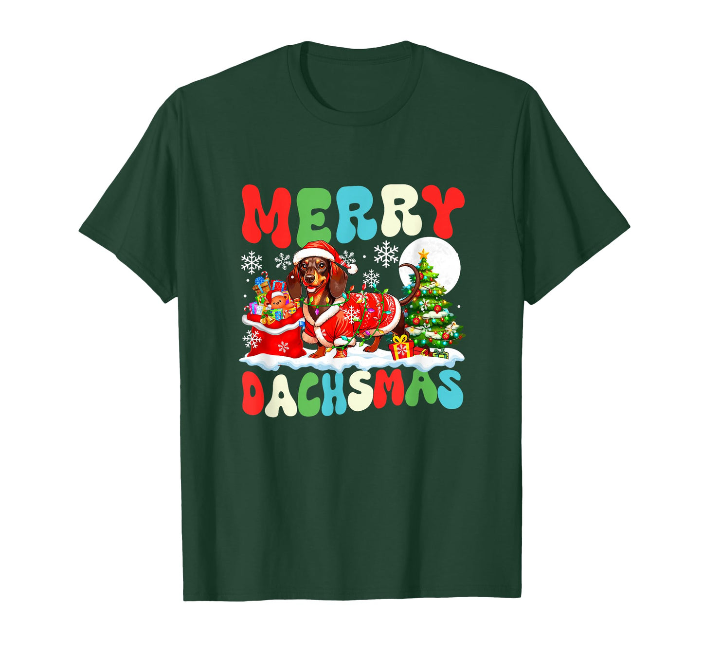 Merry Dachsmas Christmas Santa Dachshund Costume Owner T-Shirt
