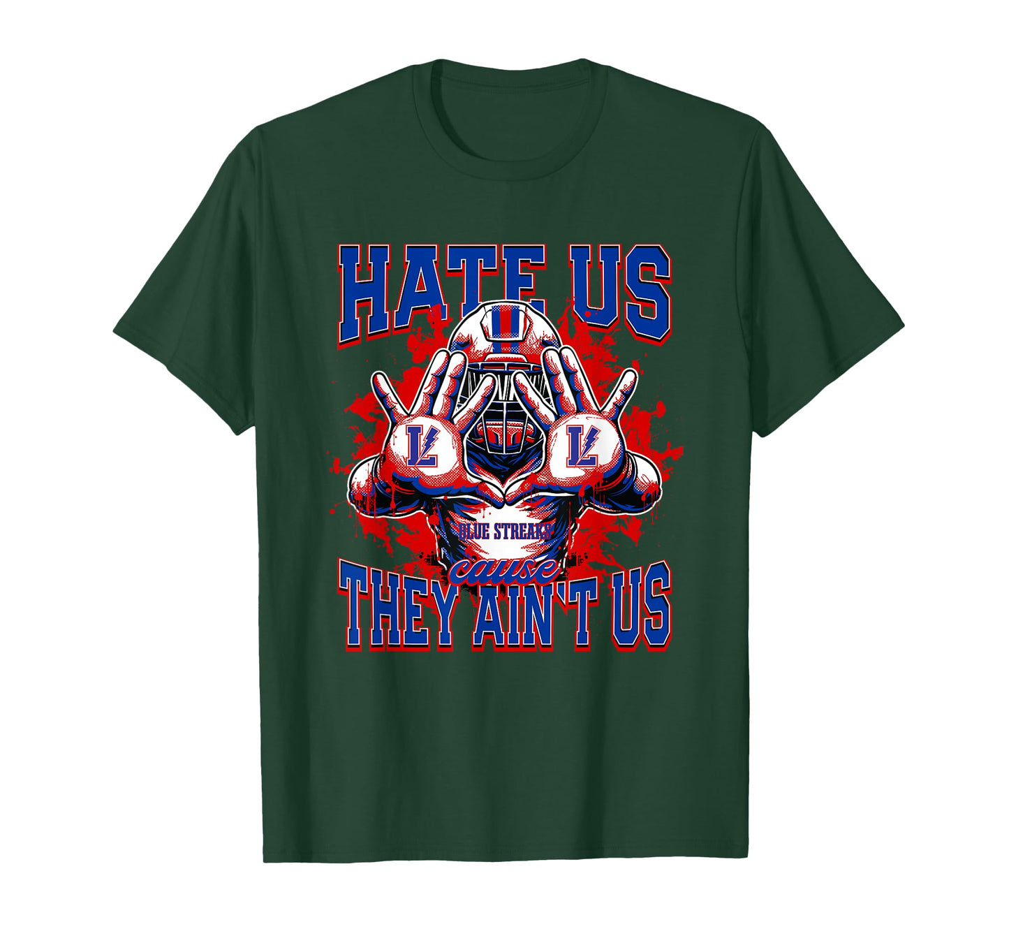 Lake Blue Streaks Logo Hate Us Cause They Ain't HS T-Shirt