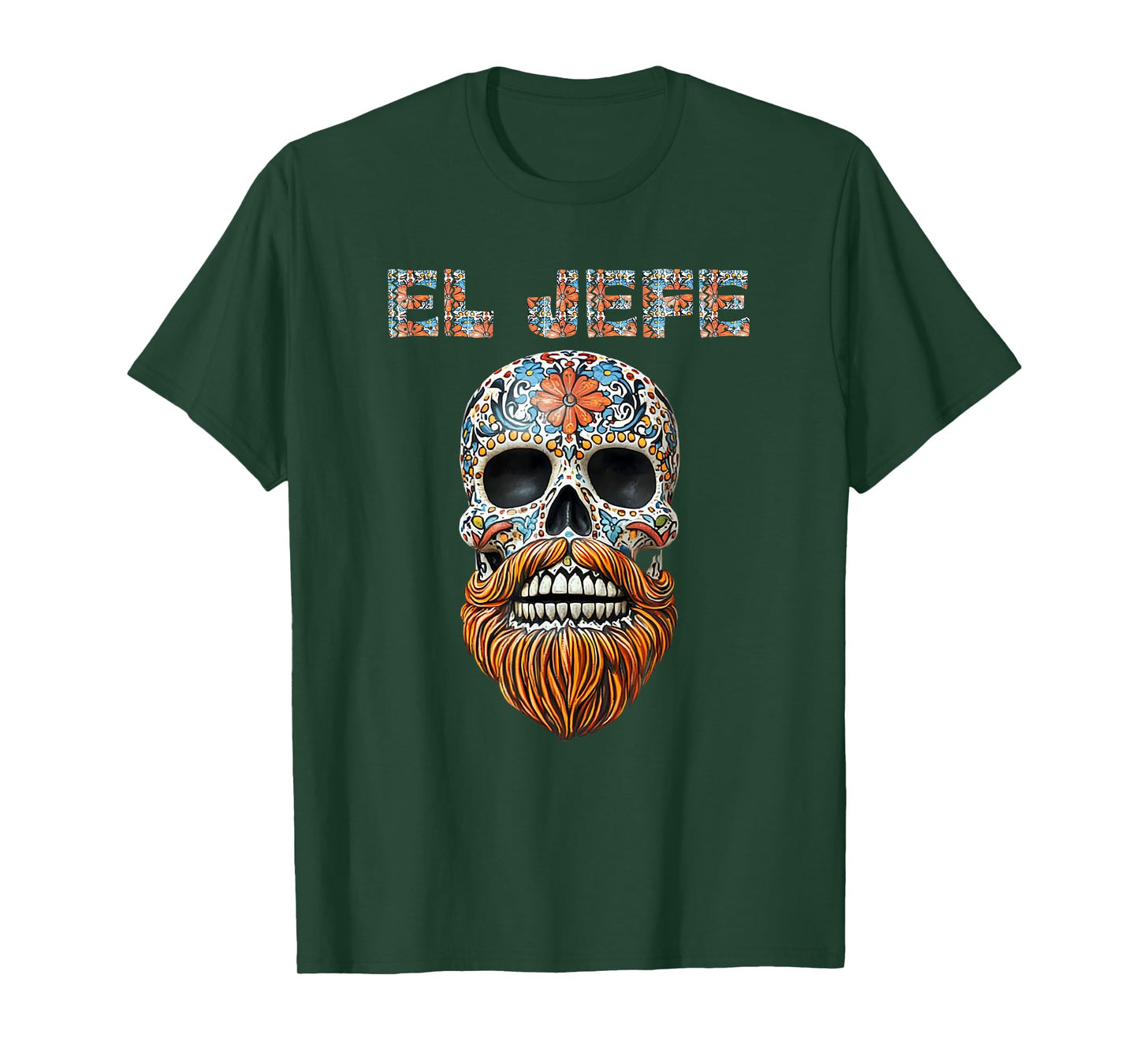 El Jefe Skull Mexican Boss Spanish Dia De Los Muertos T-Shirt