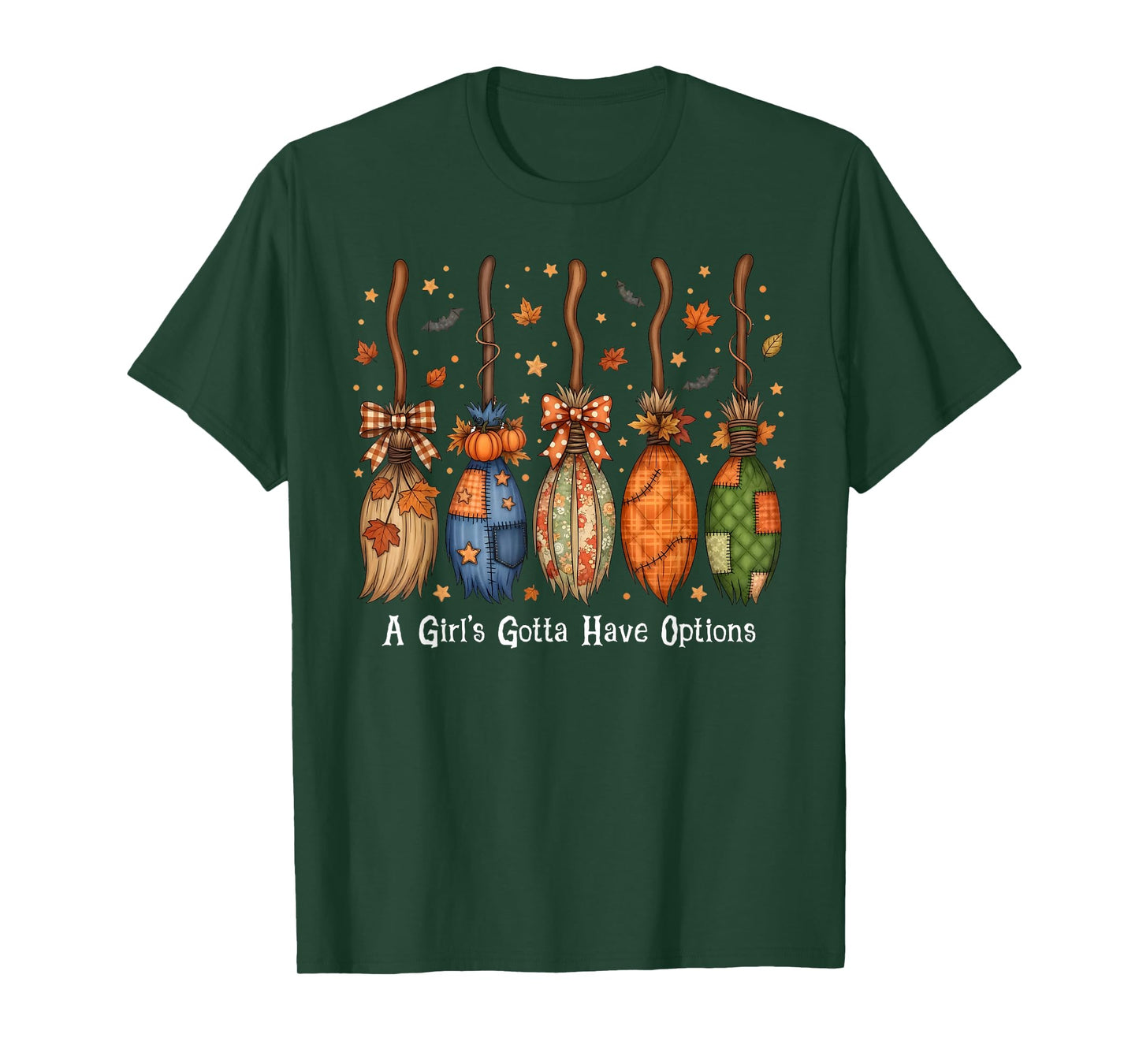 Funny Halloween A Girl's Gotta Have Options Witch Broom Kids T-Shirt