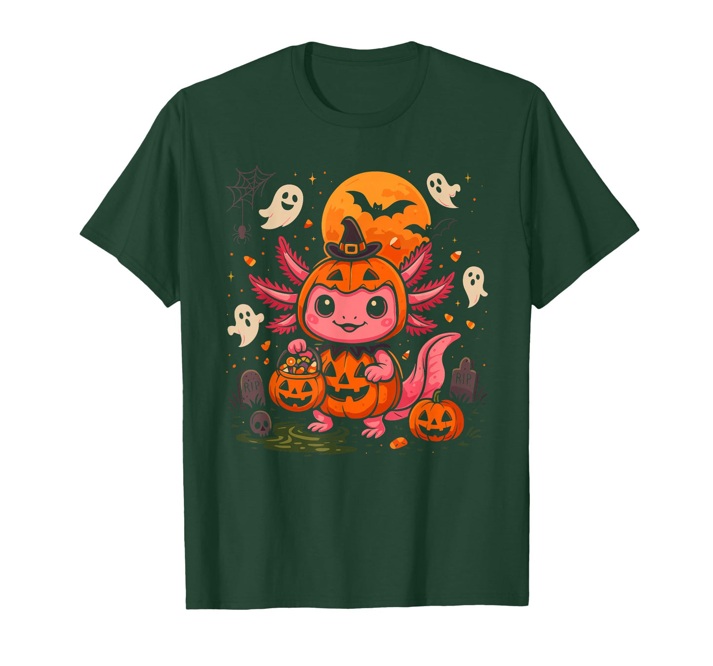 Cute Halloween Axolotl Spooky Animal Halloween Costume T-Shirt