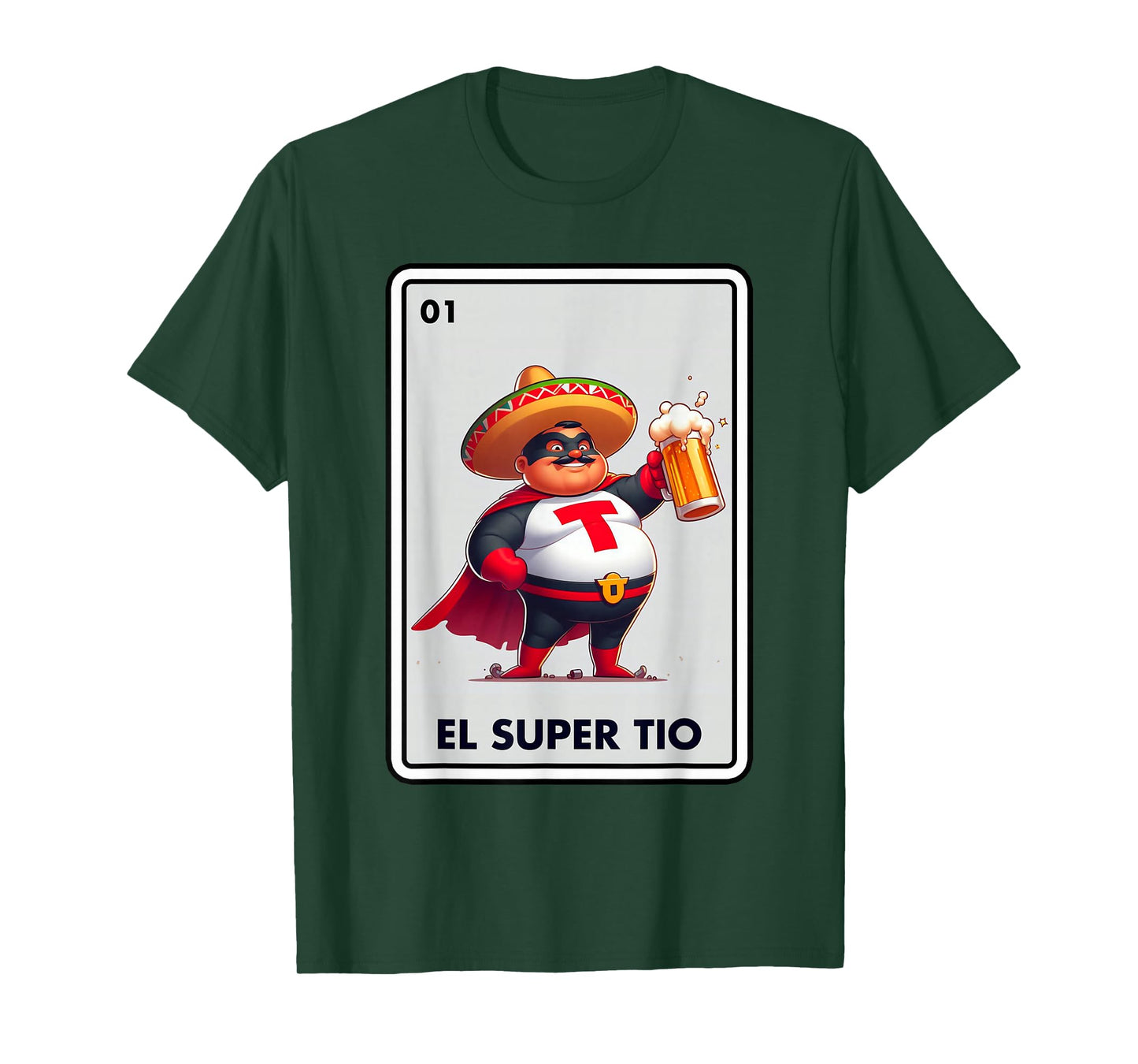 Mexican Uncle Drinking Lover Tio El Tio Mexican Bingo Card T-Shirt
