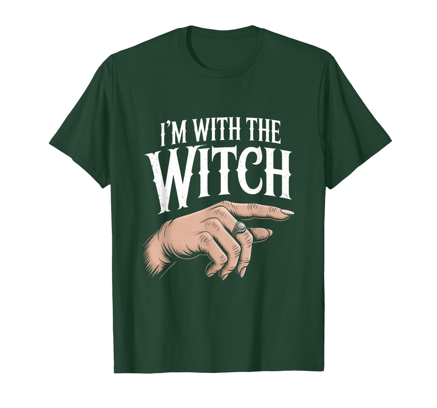Im with The Witch Funny Halloween Joke T-Shirt