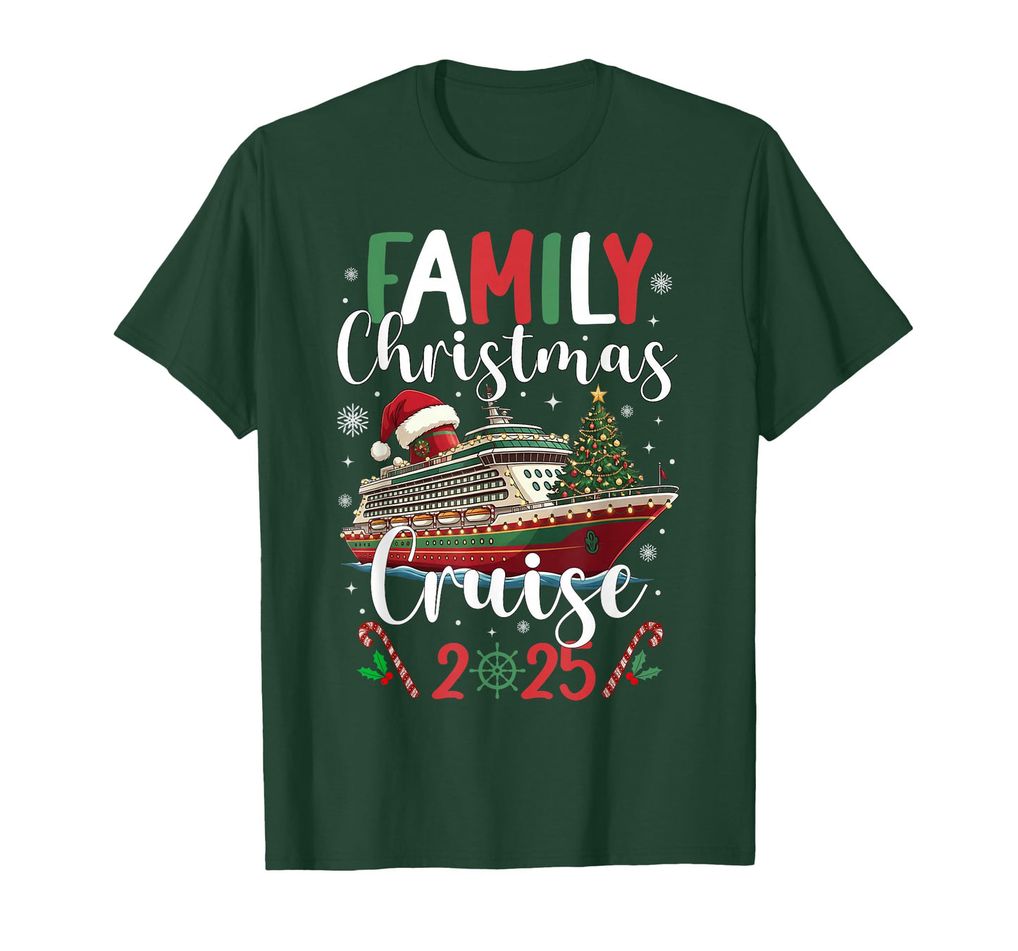 Family Christmas Cruise 2025 Matching Family Cruise Holiday T-Shirt