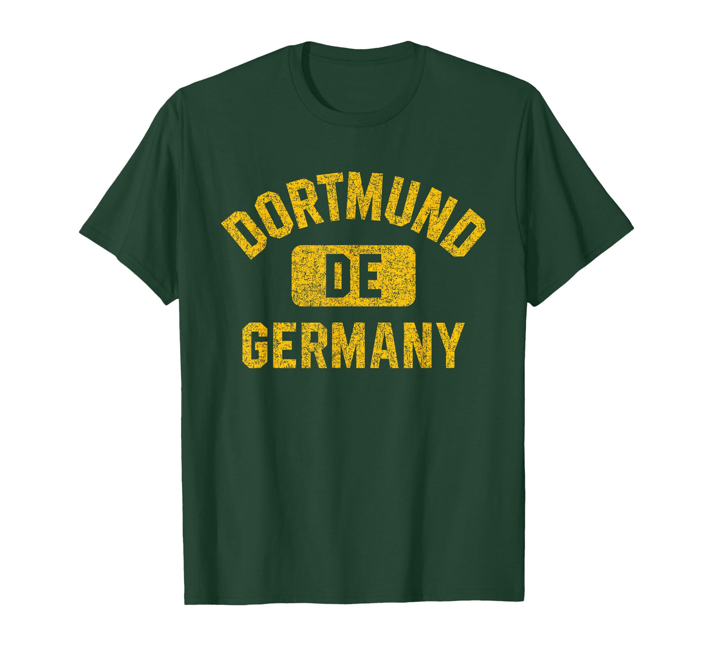 Dortmund Germany DE Gym Style Distressed Amber Print T-Shirt