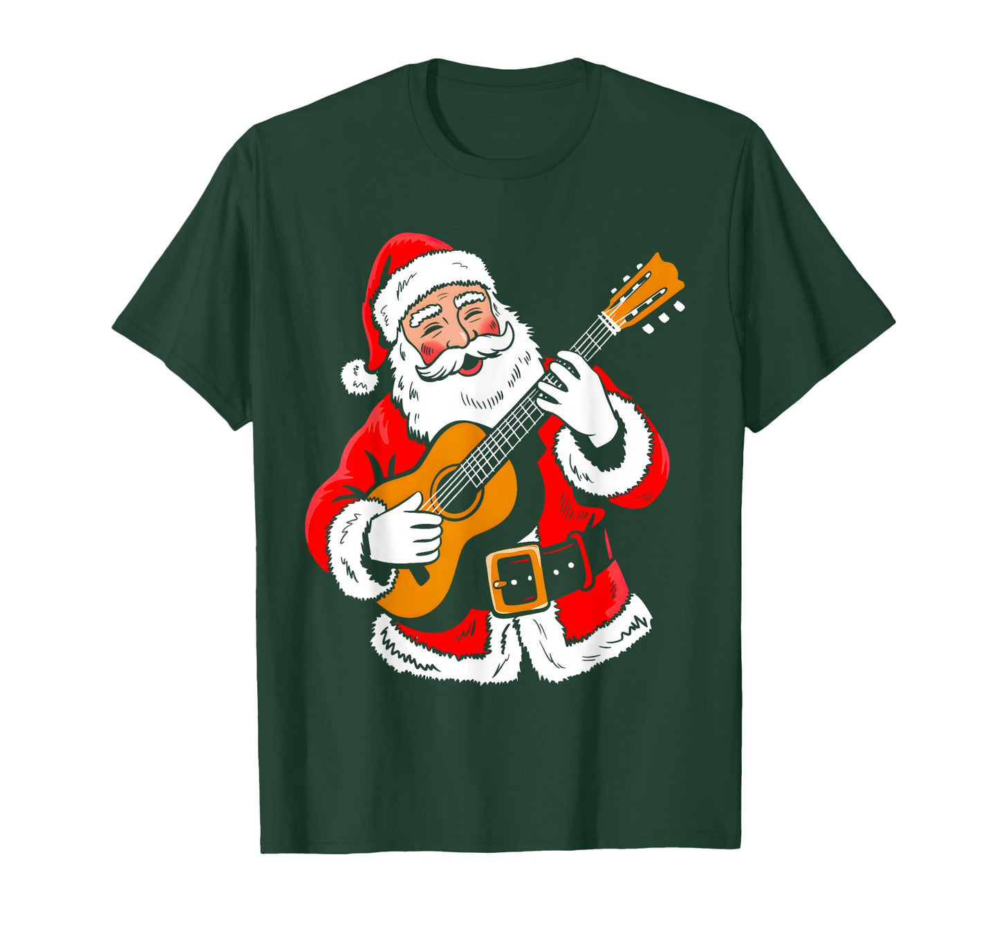 Santa Playing Guitar Classic Xmas Vibes Funny Christmas Pjs T-Shirt