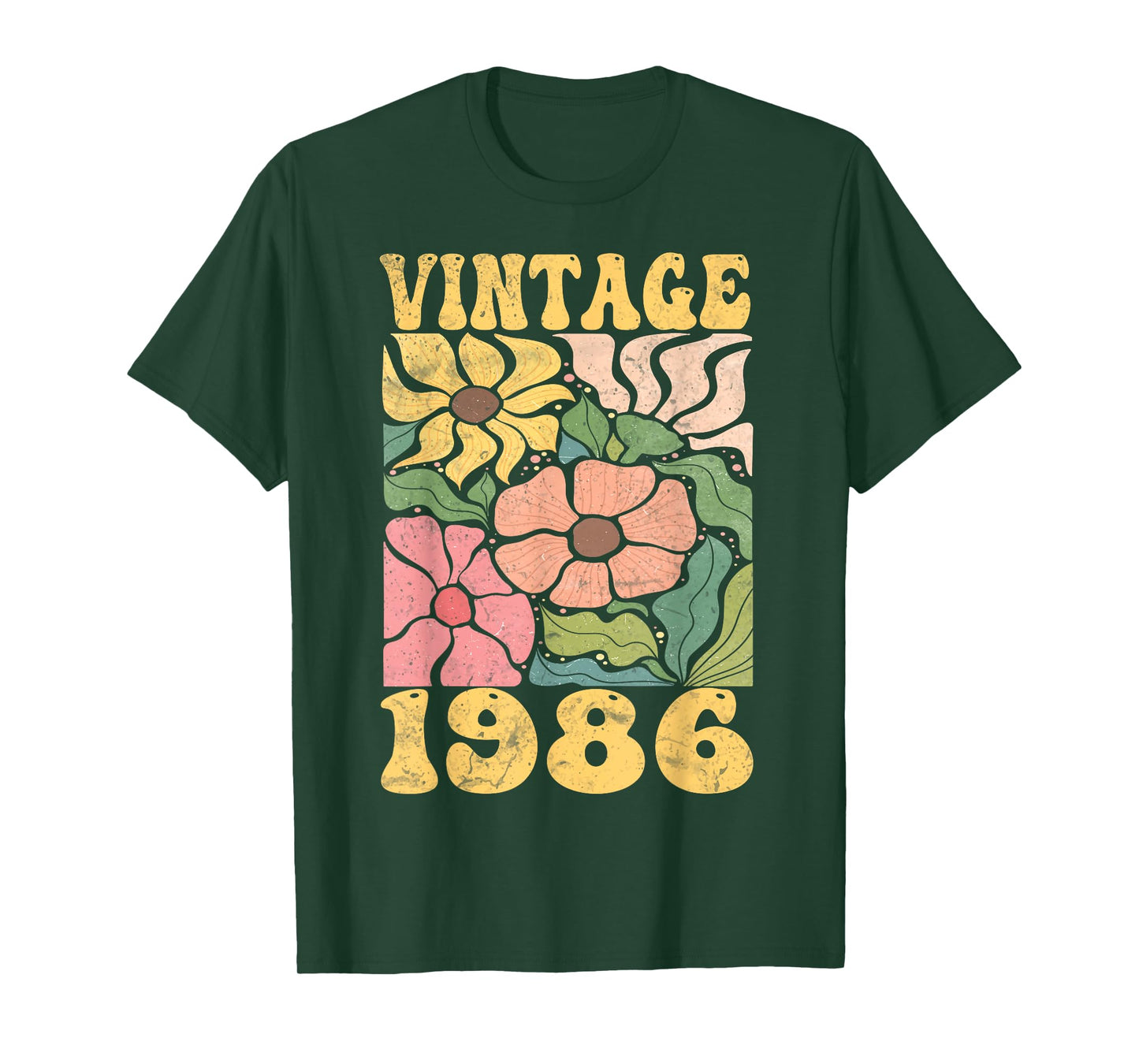39 Years Old Vintage 1986 39th Women Birthday Wildflower T-Shirt