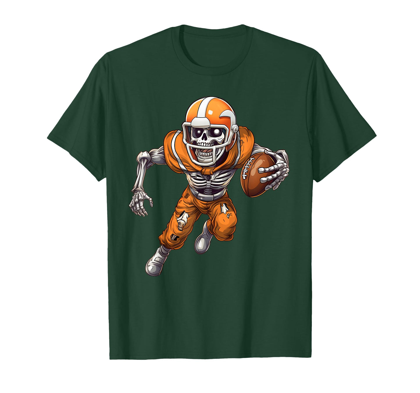 Funny Halloween Shirts Men Boys Skeleton Playing Football T-Shirt