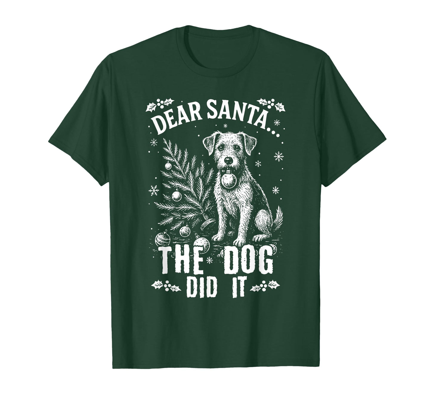 Dear Santa The Dog Did It Naughty Christmas T-Shirt