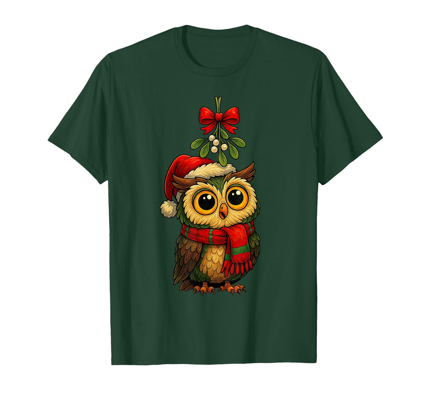 Kawaii Baby Owl Christmas Birding Birder Holidays T-Shirt