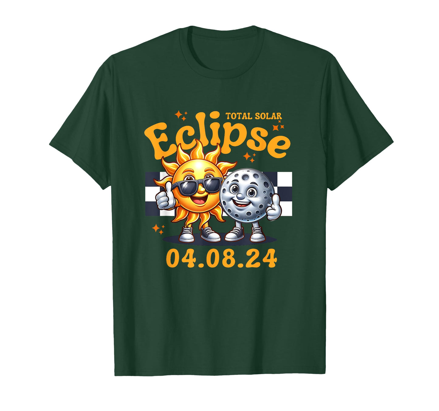 Total Solar Eclipse 04.08.24 Sun Moon Thumbs Up Funny Pals T-Shirt