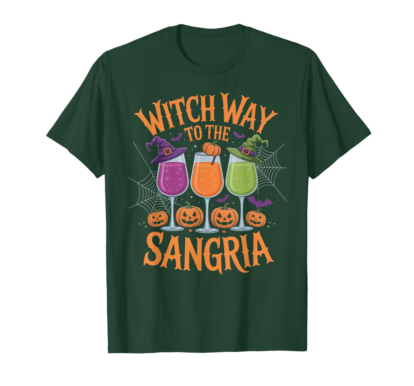 Witch Way to The Sangria Funny Halloween Wine Lover Outfit T-Shirt
