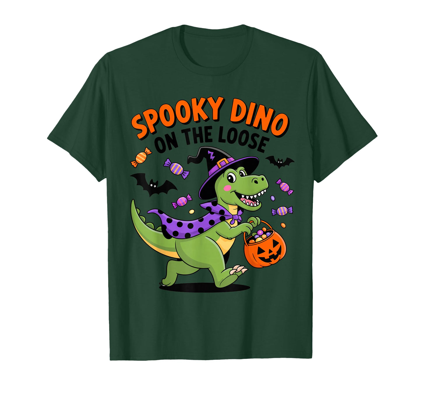 Spooky Dino On The Loose Funny Halloween Costume T-Shirt