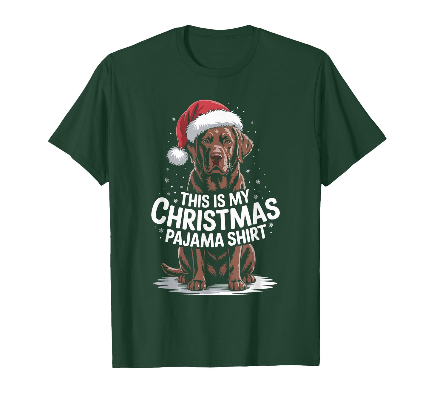 Chocolate Lab Dog Santa Hat Christmas Xmas Labrador T-Shirt