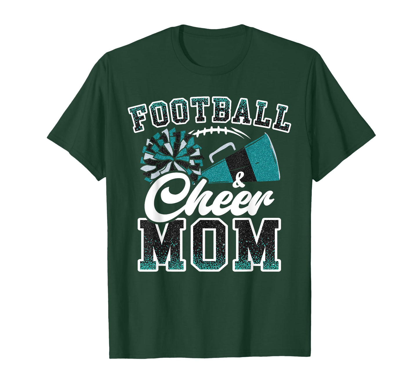 Loud Proud Football & Cheer Mom Cheerleader Mom Teal Blue T-Shirt