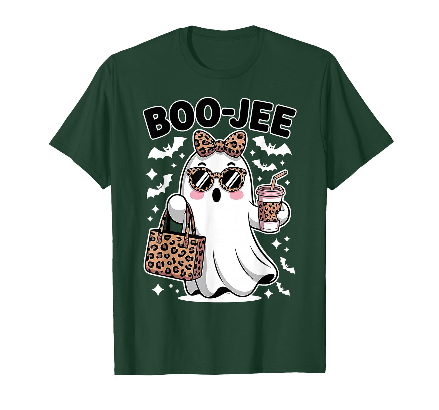 Cute Coquette Boo JEE Ghost Halloween Costumes Womens Girls T-Shirt