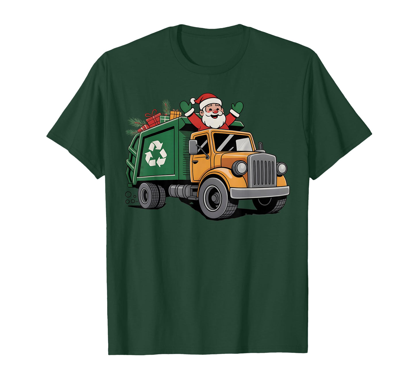 Garbage Truck Christmas Cute Santa Xmas Boys Girls Men Kids T-Shirt