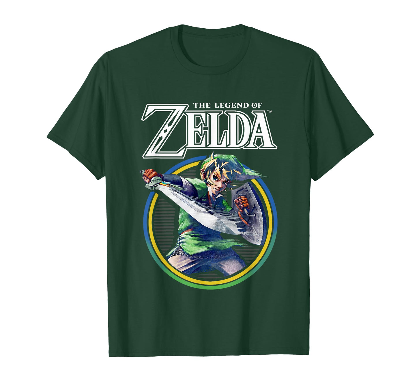 The Legend of Zelda Link Retro Hyrule Hero Circle Portrait T-Shirt