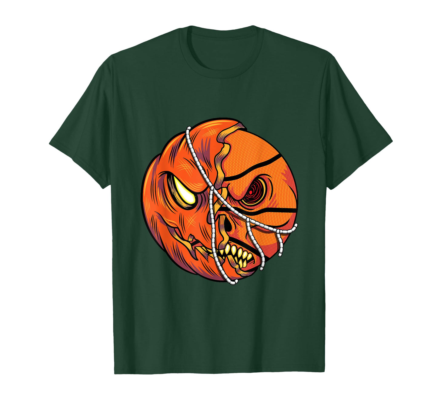 Pumpkin Skull Design - Halloween Hooper Basketball Player T-Shirt