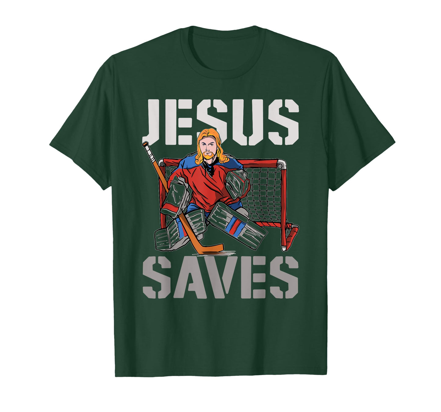 Ice Hockey Goalie Vintage Goalkeeper Jesus Jesus Saves T-Shirt
