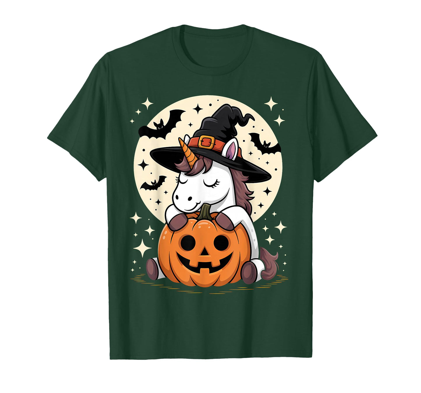 Halloween Unicorn Witch Hat Pumpkin Spooky T-Shirt
