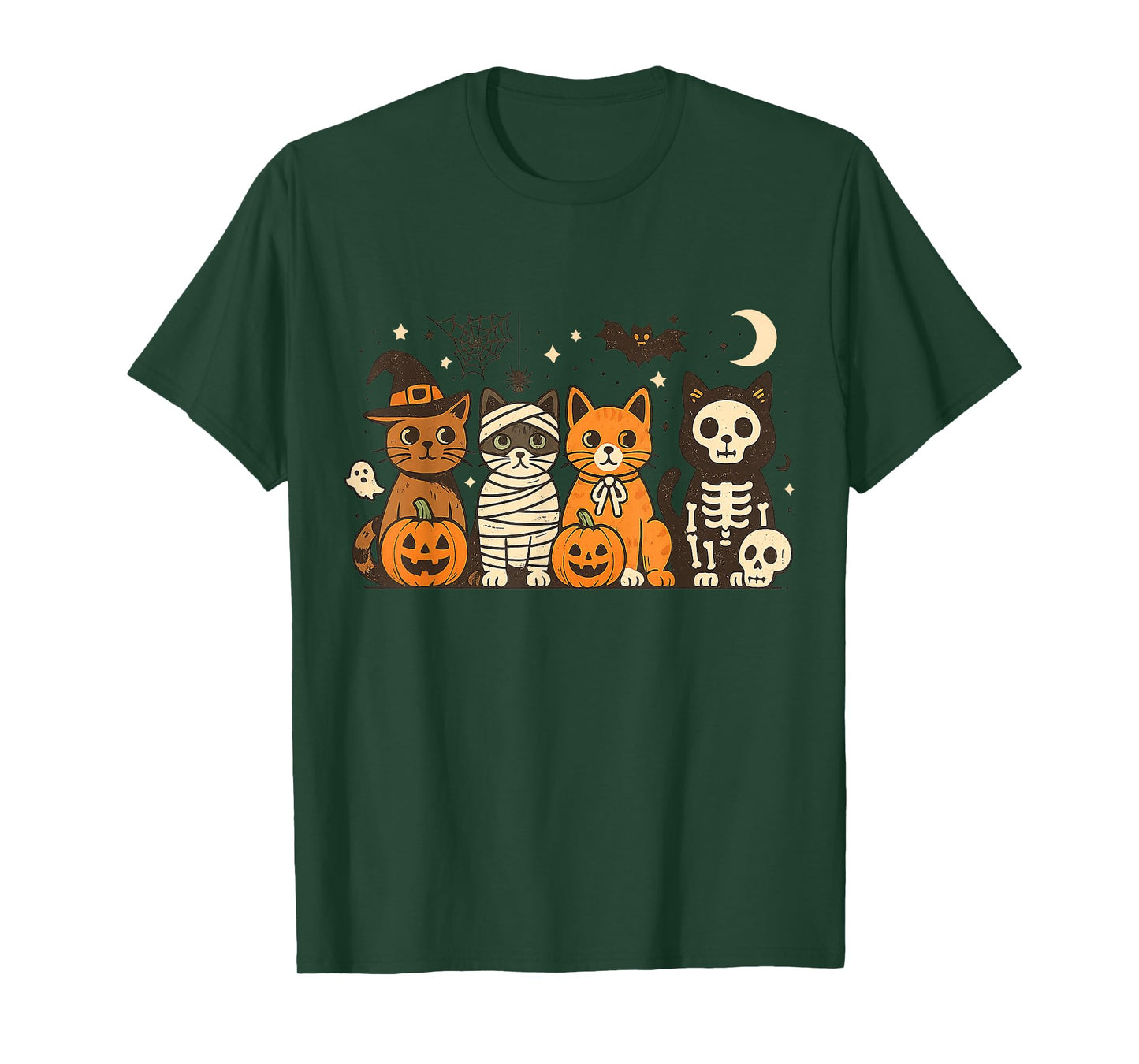 Halloween Cat Costumes Ghost Witch Mummy Gifts Men Women Kid T-Shirt