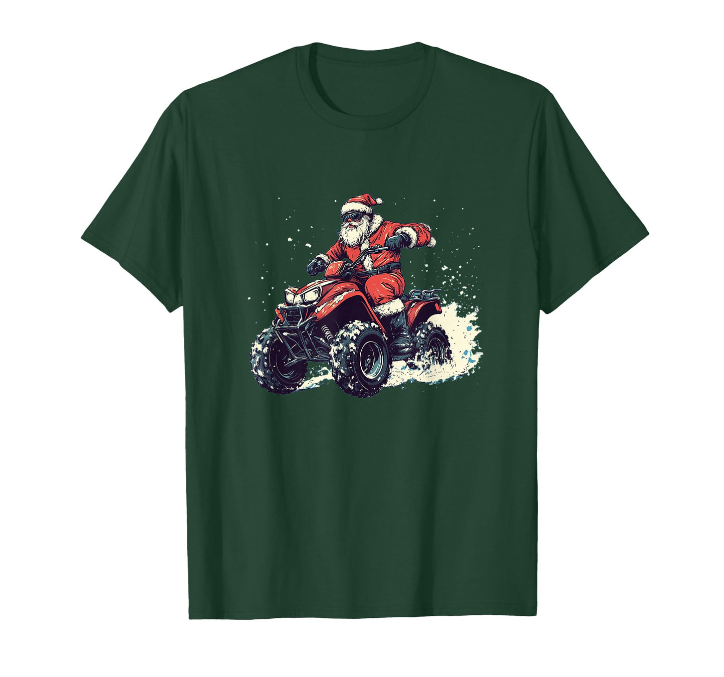 Pretty Santa Claus Hits The Road on a Festive Quad T-Shirt