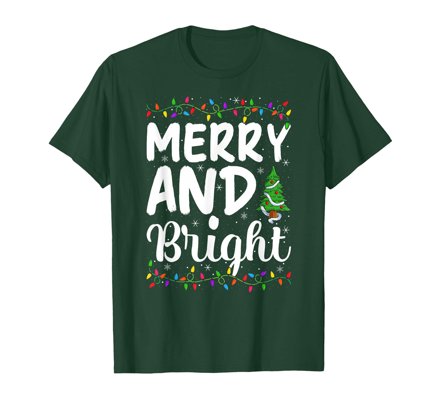 Merry and Bright Xmas Lights Decor Holiday Christmas Pajamas T-Shirt