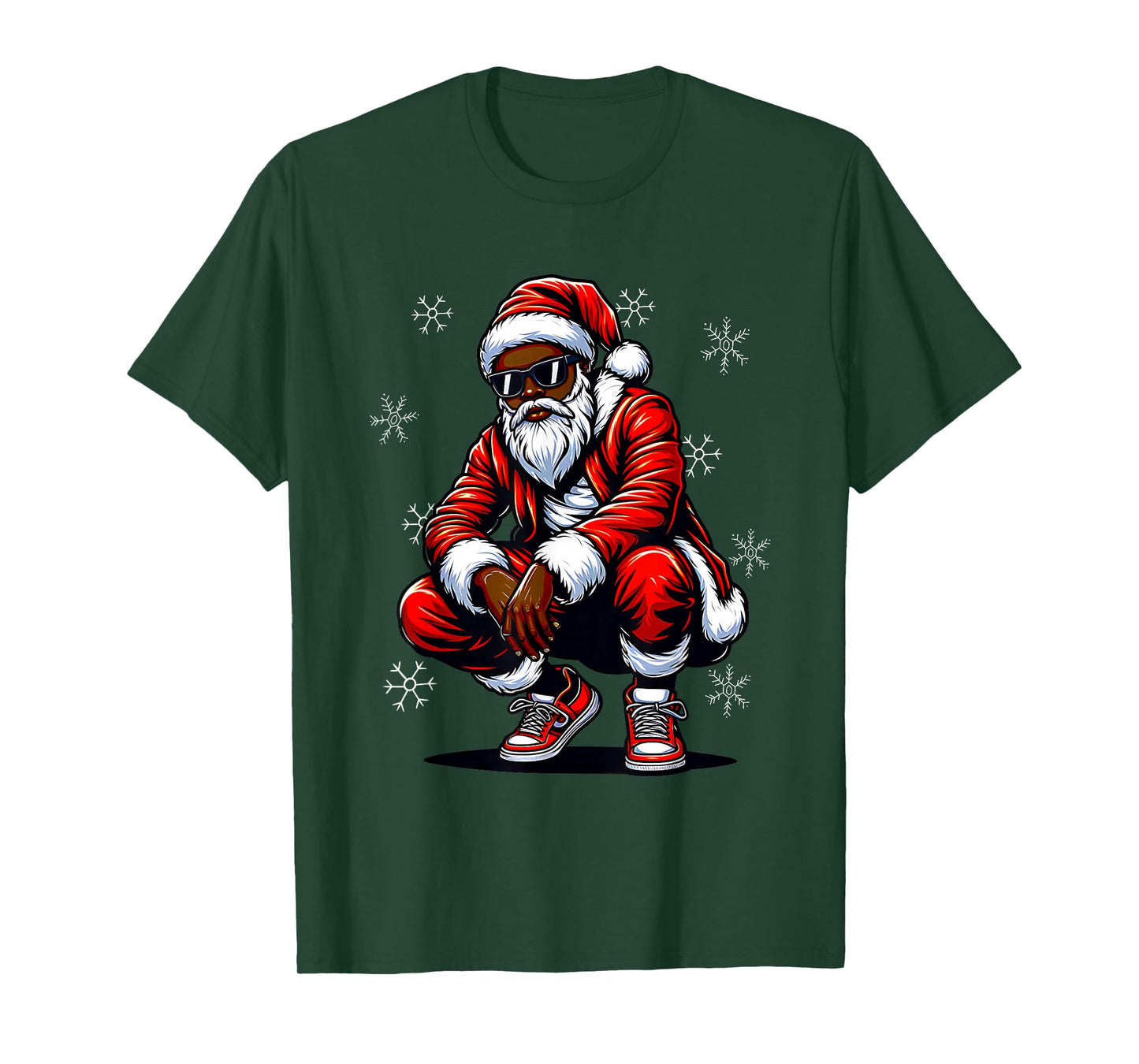 African American Christmas Pajama Xmas Afro Santa Claus PJ T-Shirt