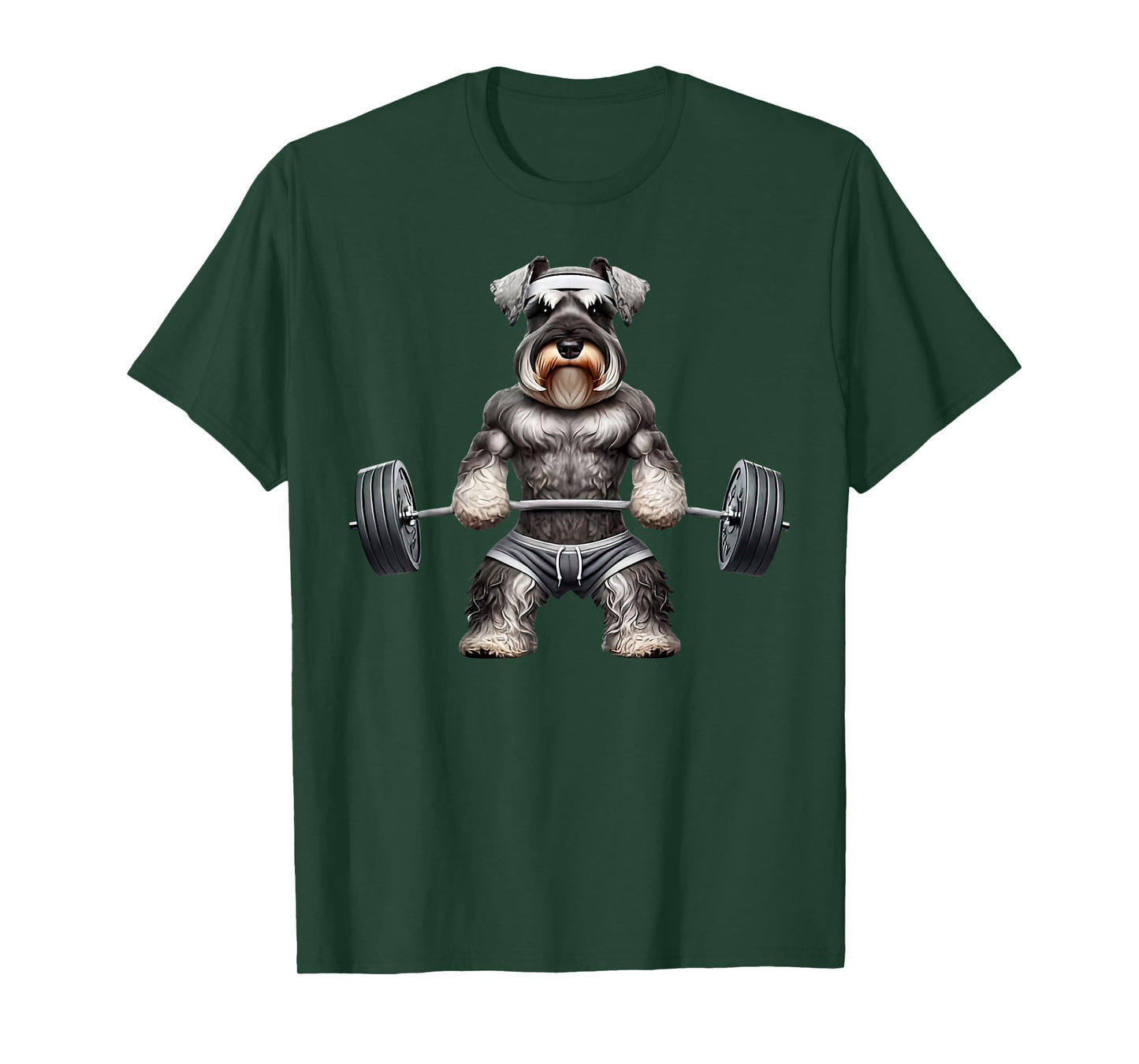 Dog Schnauzer Gym Deadlift Weightlifting Fitness Gym Workout T-Shirt