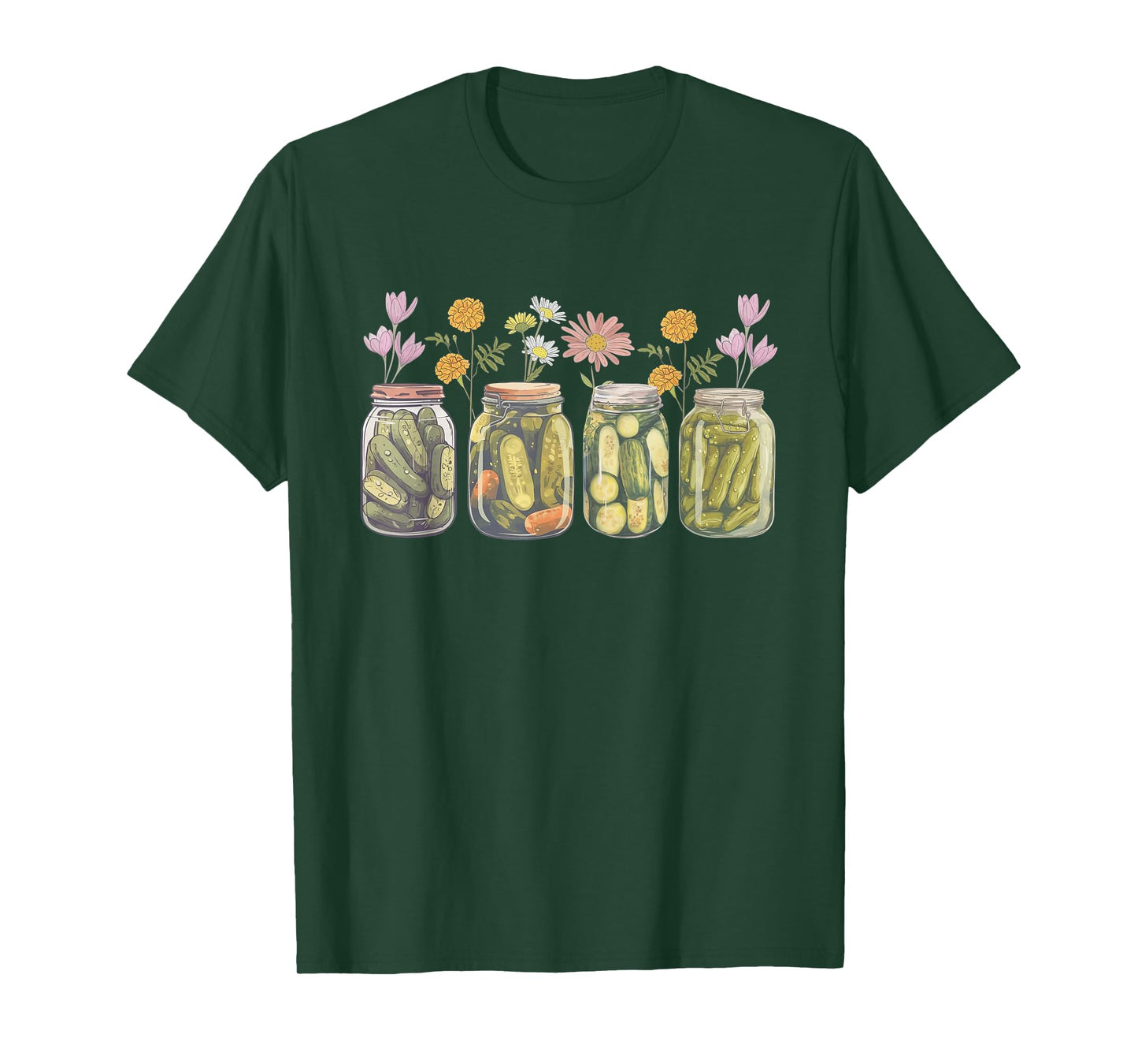 Vintage Canned Pickles Wildflower Canning Season Pickle Jar T-Shirt