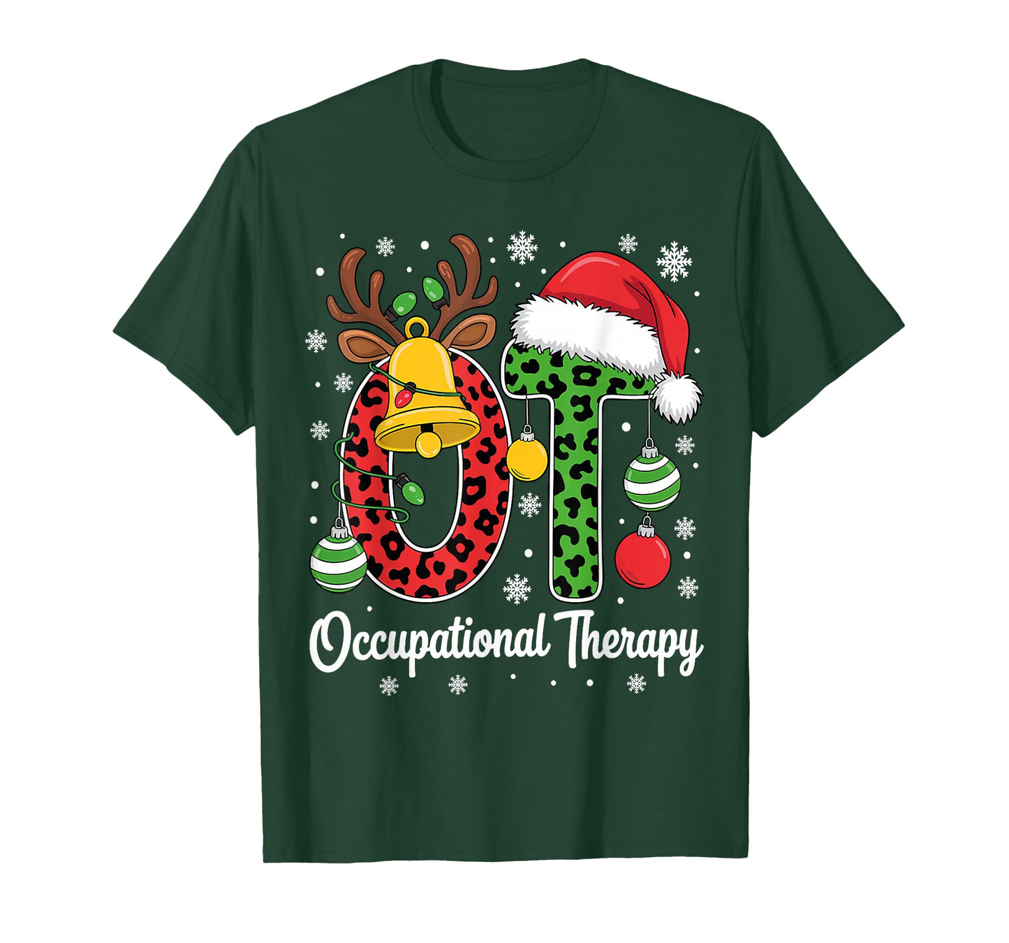 Occupational Therapy Christmas Santa hat OT Therapist Xmas T-Shirt