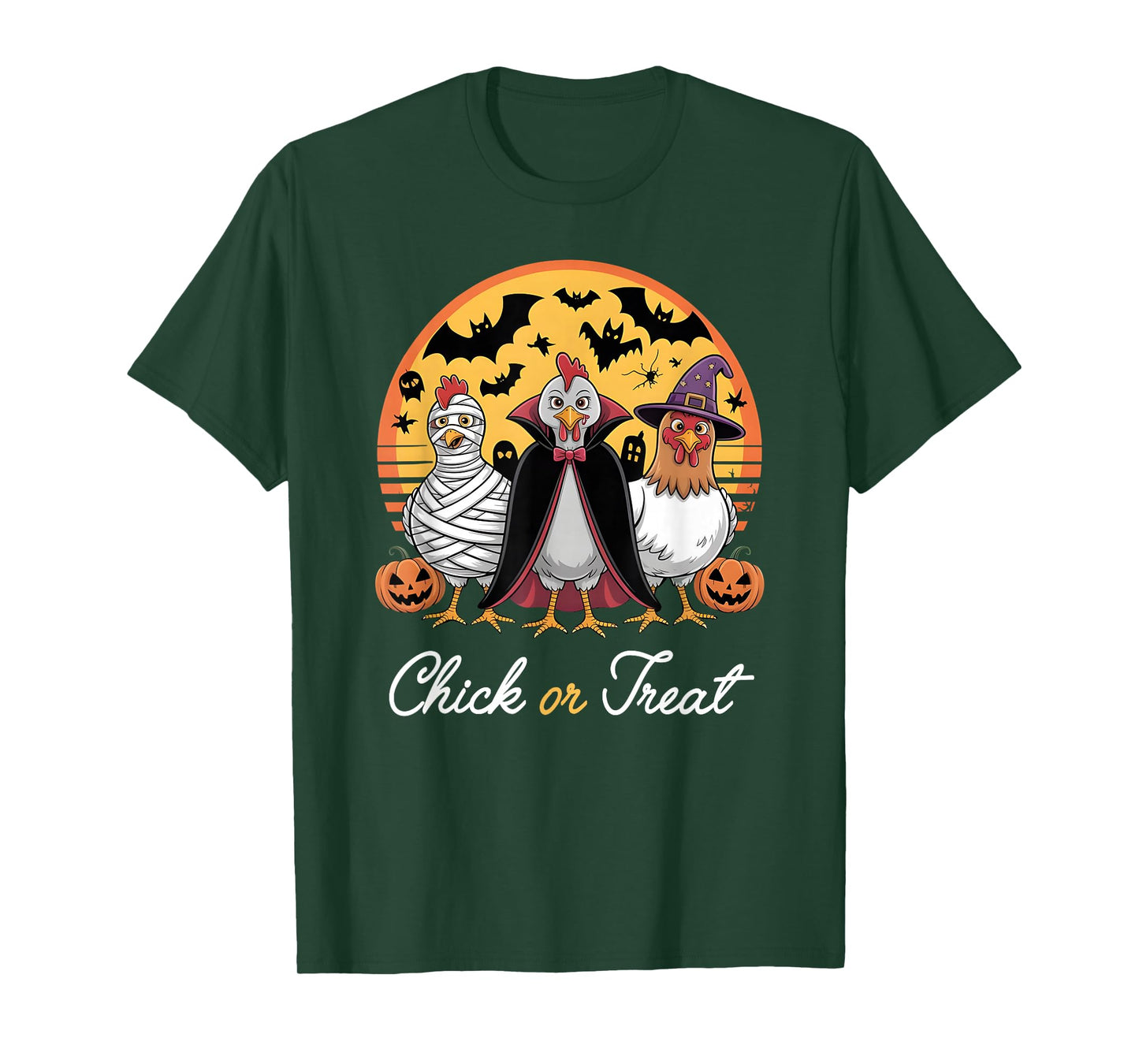 Chick Or Treat Halloween Witch Spooky Chicken T-Shirt