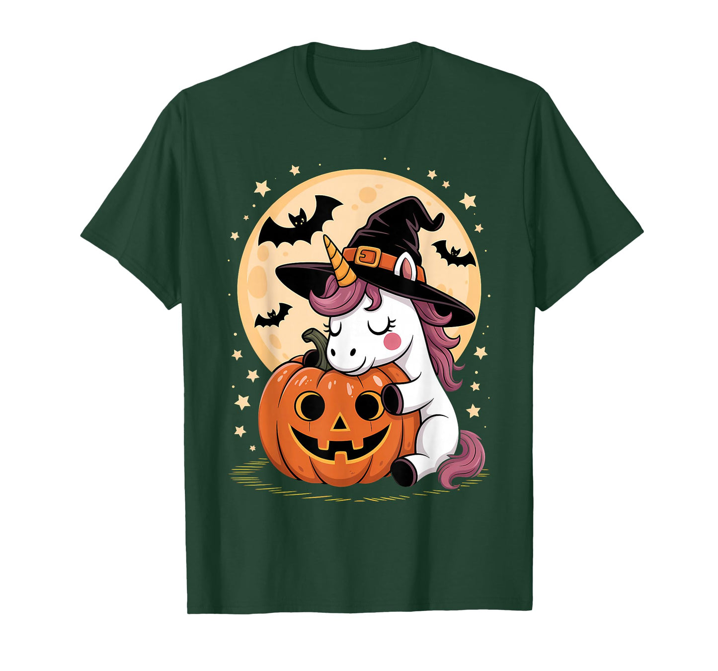 Halloween Unicorn Witch Hat Pumpkin Spooky T-Shirt