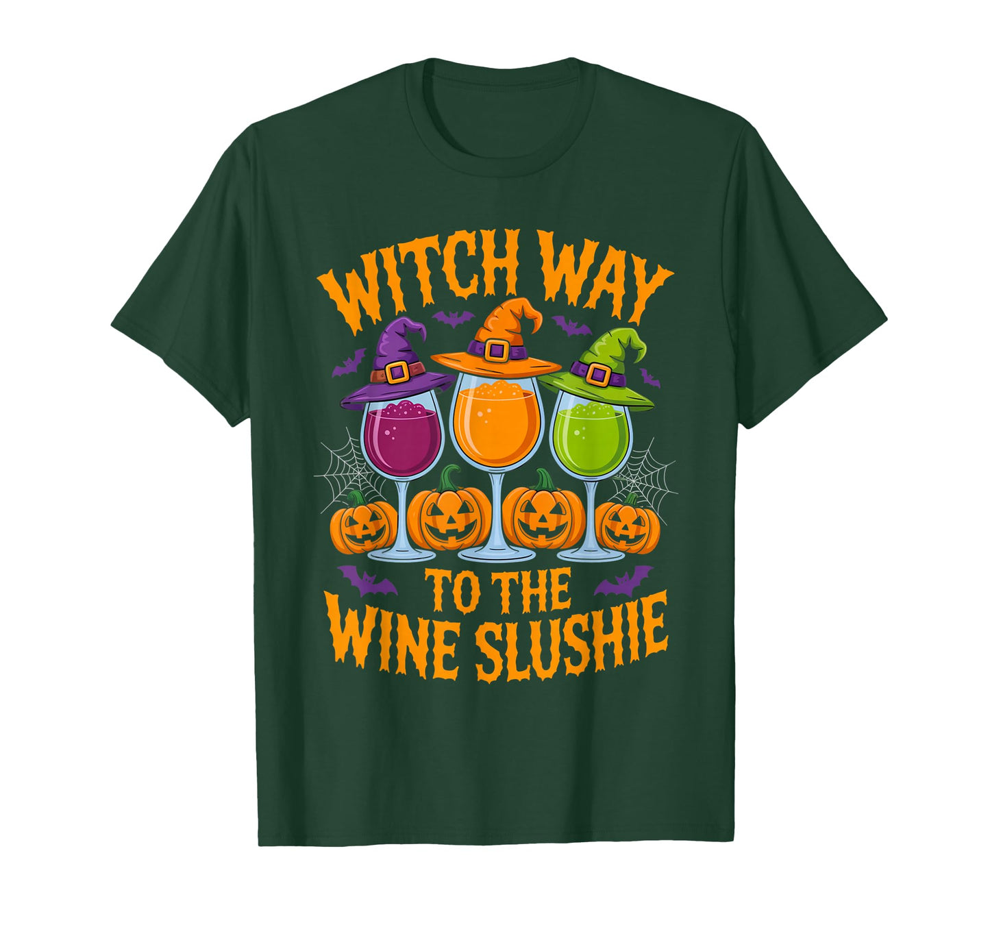 Witch Way to The Wine Slushie Halloween Drinking Outfit T-Shirt
