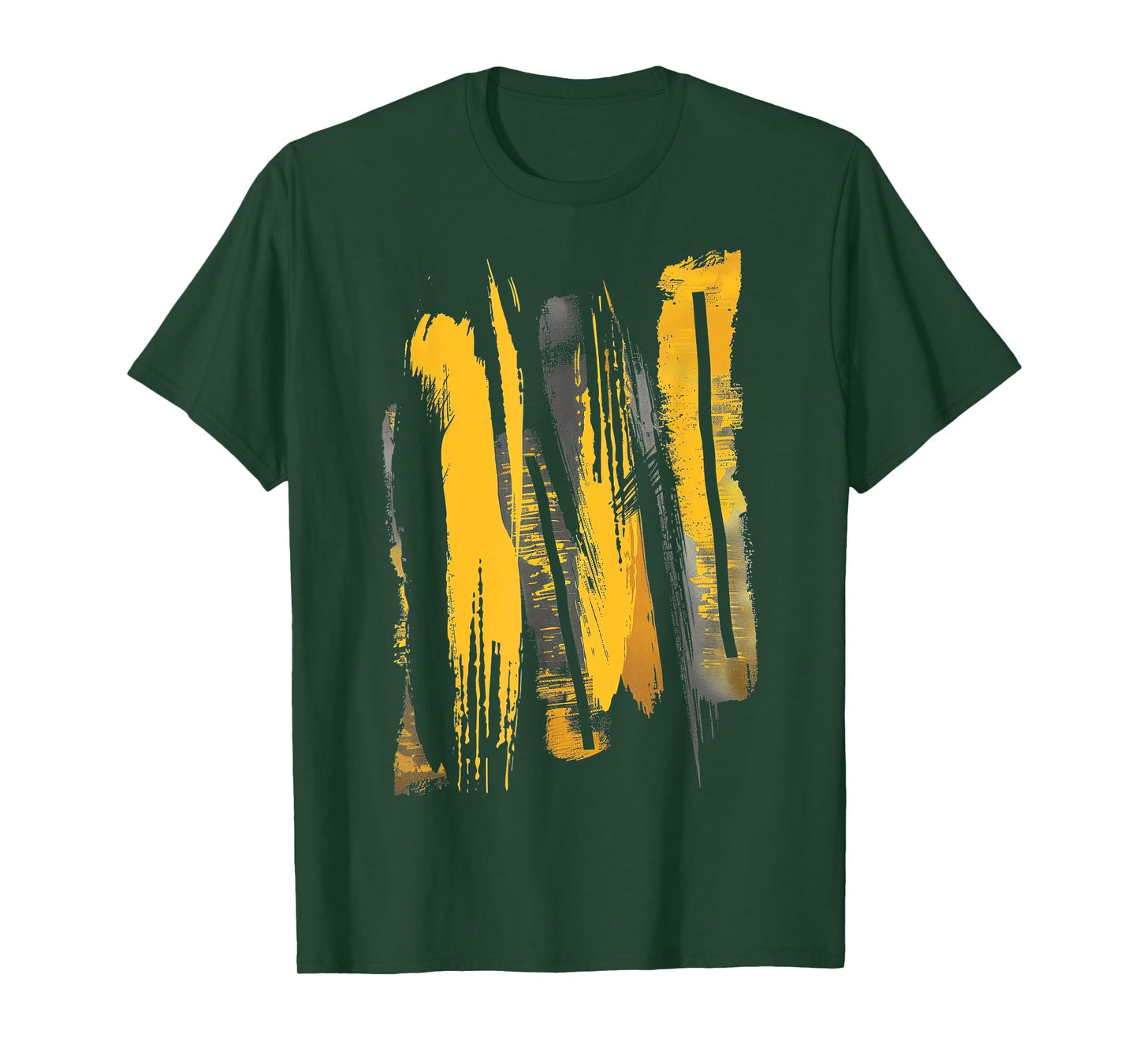 Black And Yellow Brushstrokes Graphic T-Shirt