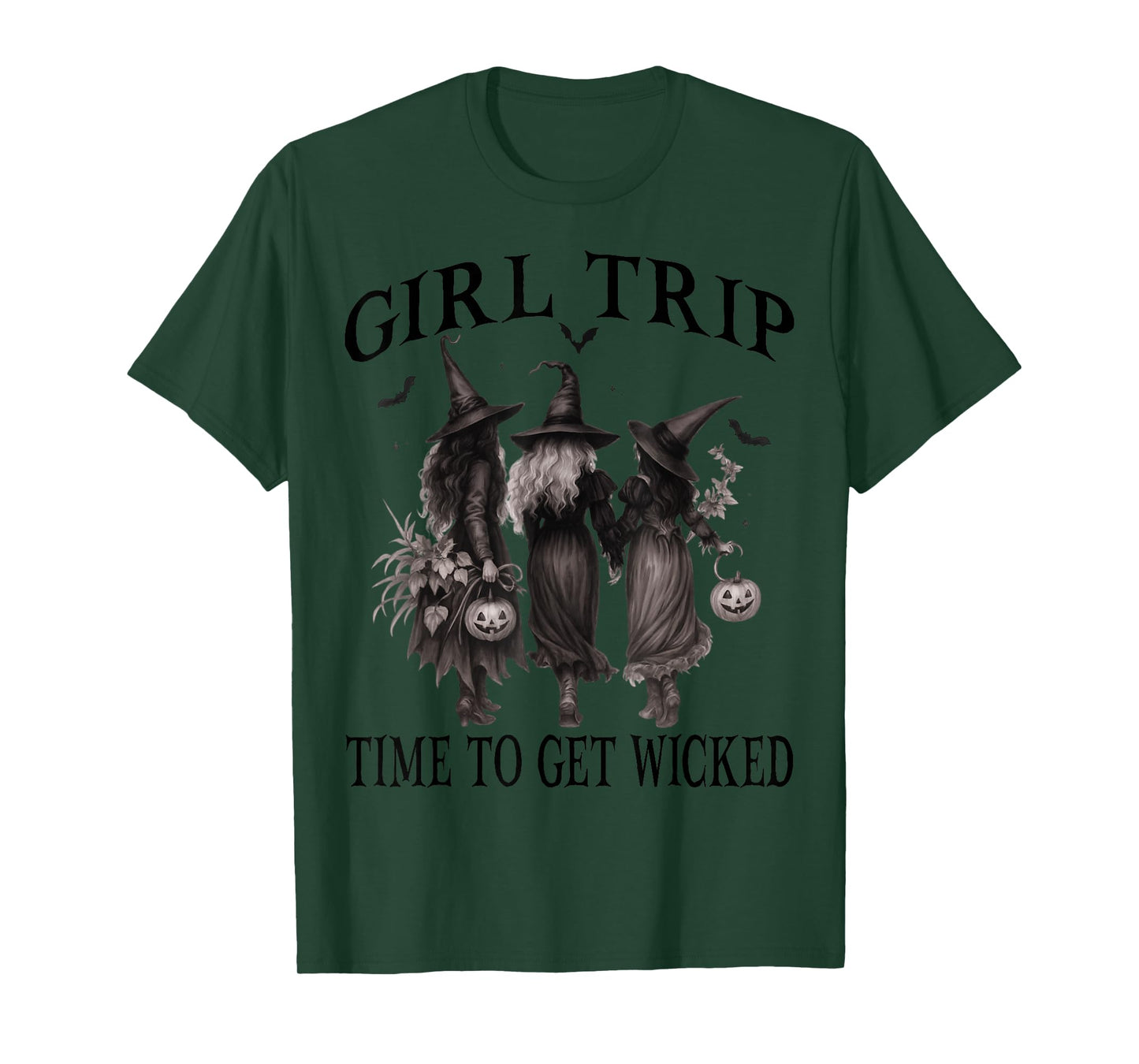 Girls Trip Salem Time to Get Wicked Witchy Witches Halloween T-Shirt