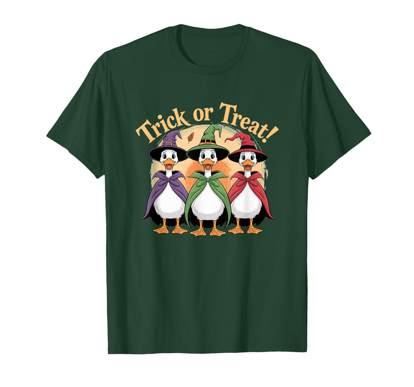 Trick or, Treat Cute Halloween Witch Ducks T-Shirt