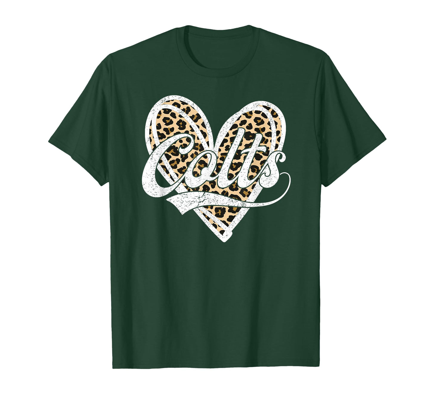 Colts Heart Leopard Name Vintage Retro Girl Men Women Kids T-Shirt