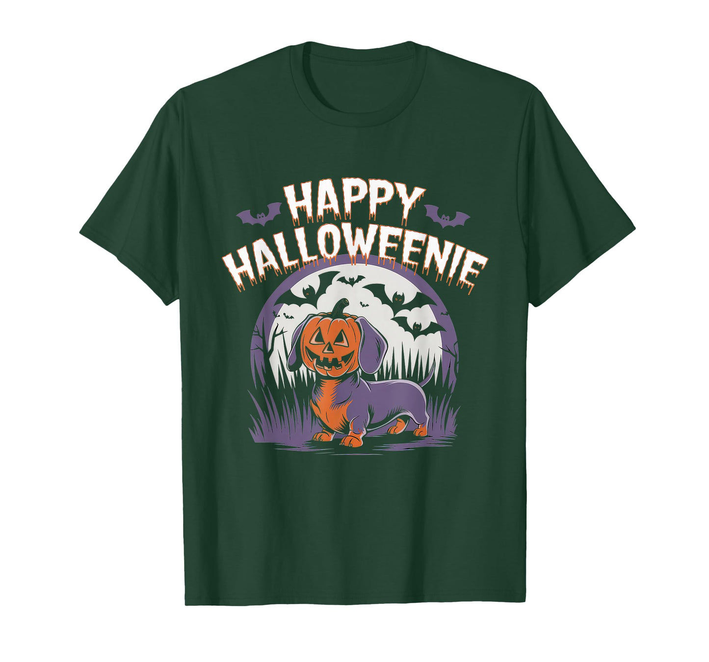 Happy Halloweenie Tshirt Women Men Wiener Monster Party T-Shirt