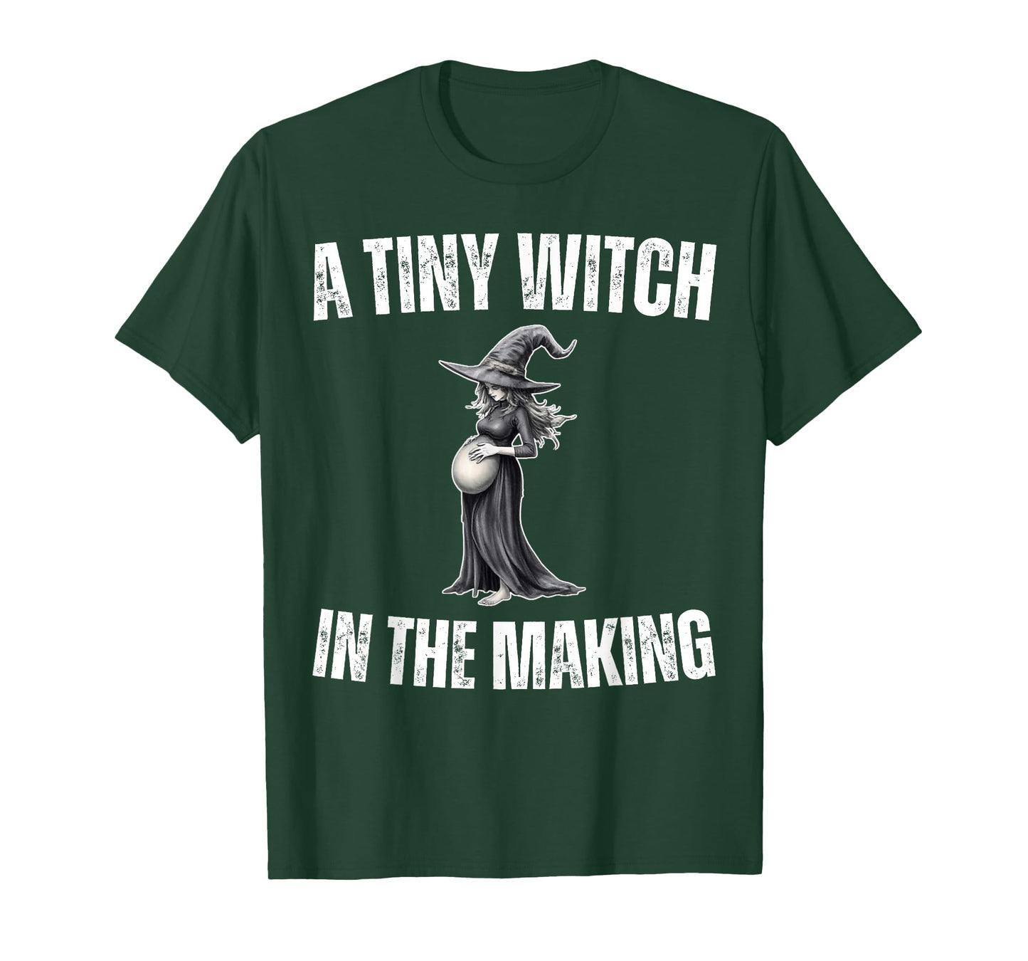 A Tiny Witch in The Making Halloween Pregnancy Announcement T-Shirt