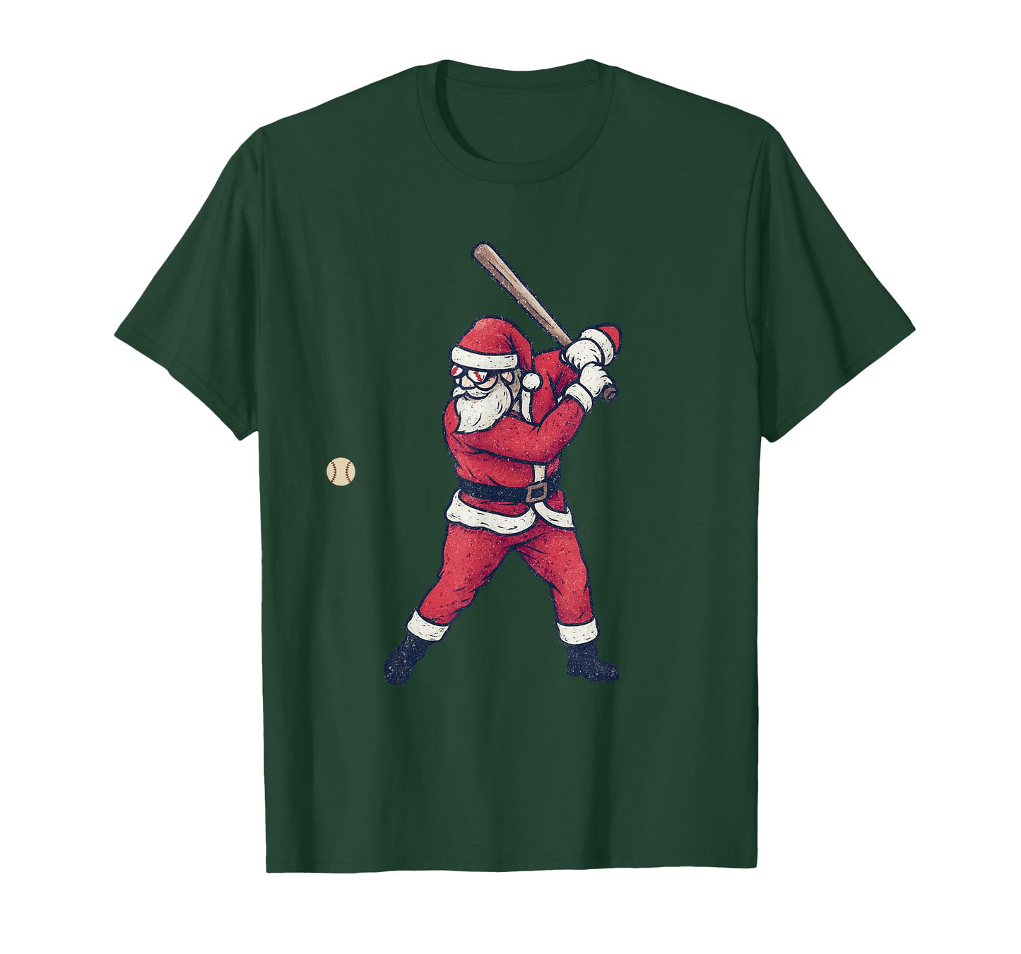 Santa Claus Playing Baseball Xmas Holiday Funny Christmas T-Shirt