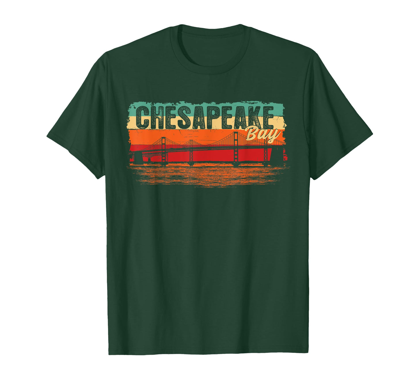 Retro Vintage Sunset Chesapeake Bay T-Shirt