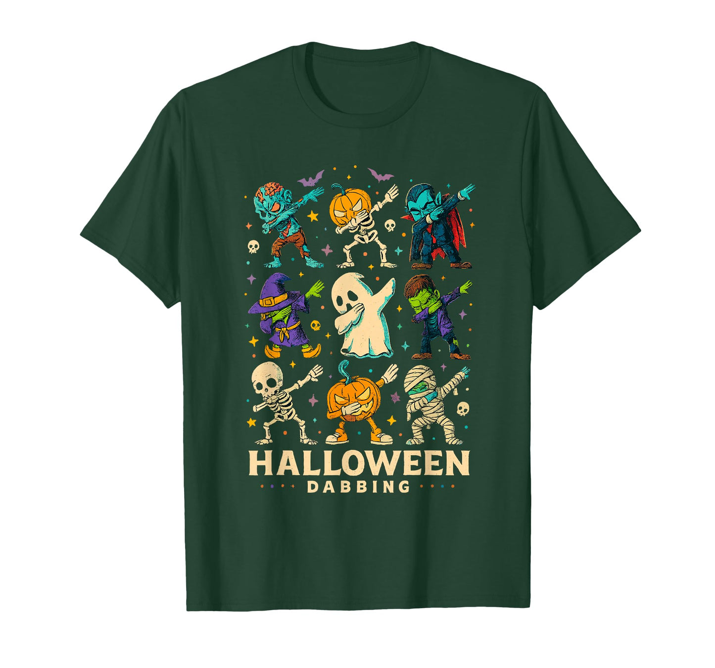 Funny Halloween Dab Dance with Skeleton Witch Zombie Ghost T-Shirt